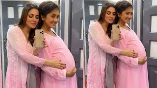 Shivangi Joshi Shows Off PREGNANT Bump With Shraddha Arya On Yeh Rishta Kya Kehlata Hai Set [upl. by Swords]