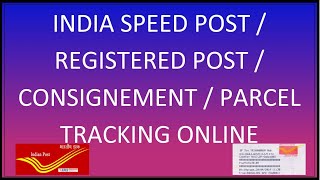 Speed Post  Registered Post  India Post Consignment Parcel Tracking Online 2021 2022 [upl. by Ahsanat]