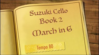 March in G  Suzuki Cello Book 2  Tempo 80 Piano Accompaniment [upl. by Yelnik]