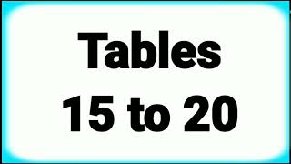 15 To 20 Tables  Tables from 15 to 20  15 to 20 tables in just 3 minutes [upl. by Danyluk]