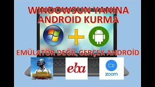 Emülatör Değil Gerçek Android Bilgisayara Android Yükleme Windowsun yanına Android Kurma [upl. by Mok]