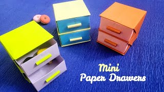 Origami Paper Drawers \ How to Make a Paper Drawer \ DIY Mini Paper Drawers \ Desk Organizer Drawers [upl. by Yddor]