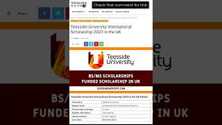 Teesside University International Scholarship in the UK  Apply Now [upl. by Allevon]