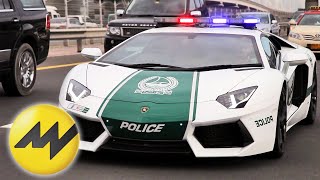 Dubai Police Cars  Patrol in a Lamborghini  Motorvision [upl. by Timotheus]