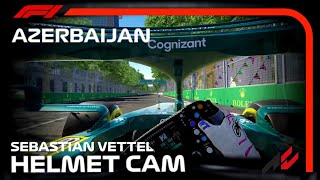 Sebastian Vettel Helmet Cam  2021 Azerbaijan Grand Prix Assetto Corsa [upl. by Eneleuqcaj568]