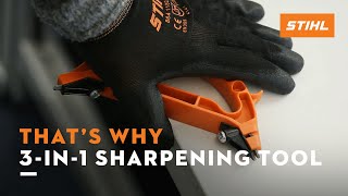 STIHL 3in1 sharpening tool  Sharpening axes hatches knives amp more  Thats why [upl. by Petulia]