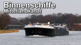 Güterschiffe auf dem Mittellandkanal  Binnenschifffahrt [upl. by Peyter766]