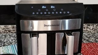 طريقة تشغيل القلاية الهوائية المزدوجة air fryer à deux compartiments deutschman [upl. by Chem]