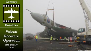 Avro Vulcan XL319 Safely Lowered to the Ground  19th Jan 2010 [upl. by Nottirb]