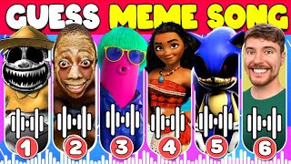 GUESS MEME amp WHOS SINGING 🎤🔥 Zookeeper Moana 2 Sonic Adorable MrBeast Tenge Steve Tu Cosita [upl. by Dyanna]