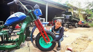 Completely restore severely damaged threewheeled vehicles Part 2 installs the power steering wheel [upl. by Saudra]