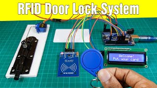 RFID door lock access control system  How to make an RFID door lock system using Arduino [upl. by Akahc]