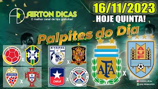 PALPITES FUTEBOL DESTA QUINTA FEIRA 16112023  DUPLA  TRIPLA DA EUROPA QUALIFICAÃ‡ÃƒO AIRTONDICAS [upl. by Soloma310]