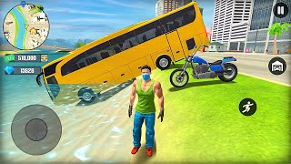 Bus Police Car and Bike Driving in Open World Game  Android Gameplay [upl. by Adnilemreh]