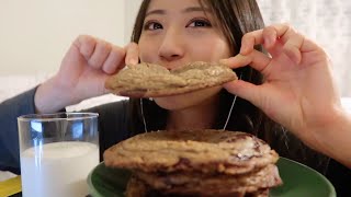 ASMR Eating Buzzfeed’s 36HR Chocolate Chip Cookies with Milk 🍪🥛 Mukbang [upl. by Carnay]