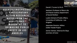 UCI Informatics Seminar Series  SchoolsNotPrisons by David C Turner III PhD [upl. by Anastos735]