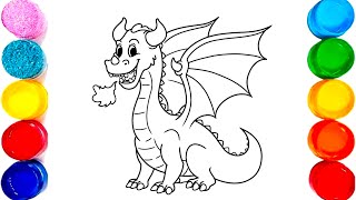 Easy Dragon drawing 🐲 How to draw Dragon for kidsamptoddlers  Colouring Dragon easydrawing dragon [upl. by Akinom757]