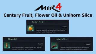 What are Century Fruit Flower Oil amp Unihorn Slice in MIR4 [upl. by Rana]