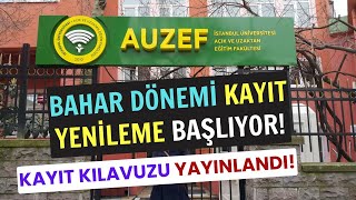 İstanbul Aöf AUZEF 2024 Bahar Dönemi Kayıt Yenileme Başlıyor AUZEF Kayıt Yenileme Nasıl Yapılır [upl. by Templeton795]