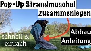 Pop Up Strandmuschel zusammenlegen so schnell amp einfach gehts [upl. by Adaha]