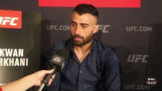 Makwan Amirkhani on Chris Fishgold quotI will break him in the 1st roundquot at UFC Stockholm [upl. by Kerwinn]