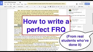 How to Destroy the Free Response Question FRQ [upl. by Dlorrej505]