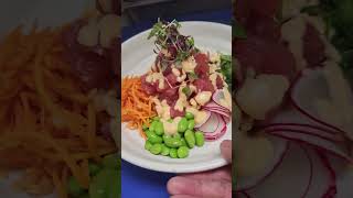 Poke Bowl healthy food and easy to preparewith spicy mayo sauce [upl. by Amitaf]