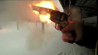 Colt explodes in shooters hand Slow motion recording [upl. by Baerman]