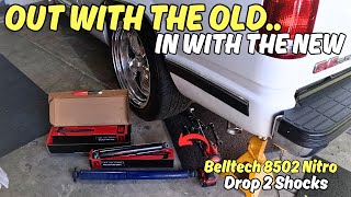 INSTALLING NEW BELLTECH 8502 NITRO 2 DROPS SHOCKS ON MY 1993 OBS GMC SIERRASpinningwrencheswithJ [upl. by Aserehs]