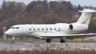 Gulfstream Aerospace G650 Landing at Airport BernBelp  FIRST VISIT [upl. by Norbert]