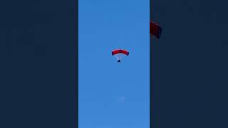 Paramotor flying over Towyn north Wales shorts [upl. by Neirol]