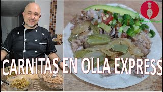 Carnitas Estilo Michoacán en Olla Express  Carnitas caseras  Recetas de Sabores del Mundo [upl. by Helmut540]