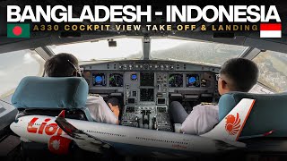 FERRY FLIGHT DHAKA TO JAKARTA  AIRBUS A330 COCKPIT VIEW [upl. by Greene936]