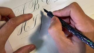 Roundhand Copperplate majuscule  Calligraphy with Dao Huy Hoang [upl. by Aettam]