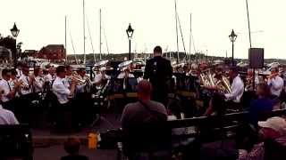 Camborne Town Band at Padstow play The Floral Dance [upl. by Steck]