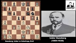 Isidor Gunsberg 18541930  Game1 chess [upl. by Noelc]