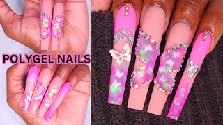 ✨INTRICATE SUMMER POLYGEL NAILS [upl. by Nevaj]