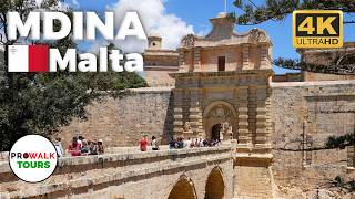 Mdina Malta HDR Walking Tour 4K 60fps with Captions by Prowalk Tours [upl. by Fisoi616]