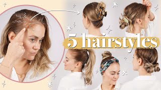 5 schnelle Frisuren im Alltag  Haare aus dem Gesicht  After Baby Hairstyles [upl. by Naols]