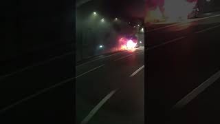 Auto in fiamme in galleria Roma GRA [upl. by Synned]