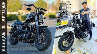 Lucky Daves TBar Install on 2022 Harley Sportster 48 [upl. by Bilak]