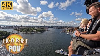 Ikaros POV 4K 60FPS Grona Lund Intamin Skyjump Drop Tower  NonCopyright [upl. by Aralk521]