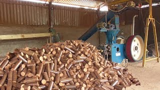 Automatic Briquette making Machine quotWood Briquettingquot Work Plant process [upl. by Hayarahs970]