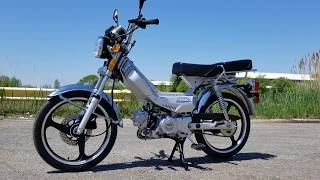 SILVER LAZER 5 49CC MOPED 50CC SCOOTER WITH PEDALS No License Required In Most States [upl. by Eirrab638]