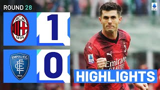 MILANEMPOLI 10  HIGHLIGHTS  Pulisic secures all three points for Milan  Serie A 202324 [upl. by Eadnus]