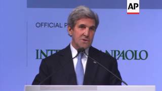 Kerry in Rome on climate change and trade policy [upl. by Teece]