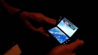 Sprint Kyocera Echo handson demo overview Dualscreen Android smartphone [upl. by Aihsem442]