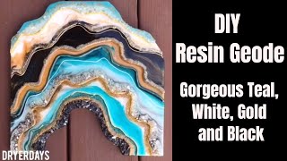 10 DIY FULL Tutorial Resin Geode [upl. by Eul]