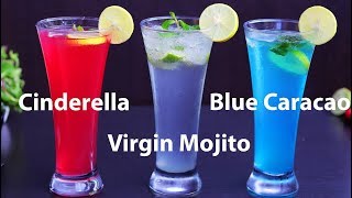 Cinderella Mocktail  Virgin Mojito  Blue Curacao [upl. by Kinna875]