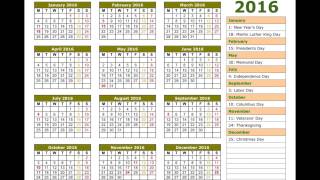 2016 calendar [upl. by Stolzer795]